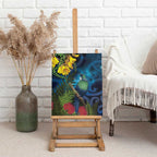 Tui Bird New Zealand Starry Sky Canvas Wall Art Maori Koru