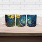 Tui Bird New Zealand Starry Sky Ceramic Mug Maori Koru