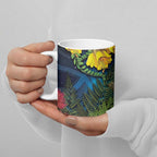 Tui Bird New Zealand Starry Sky Ceramic Mug Maori Koru