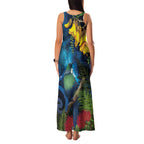 Tui Bird New Zealand Starry Sky Family Matching Tank Maxi Dress and Hawaiian Shirt Maori Koru