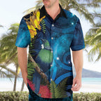 Tui Bird New Zealand Starry Sky Hawaiian Shirt Maori Koru