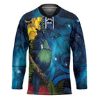 Tui Bird New Zealand Starry Sky Hockey Jersey Maori Koru