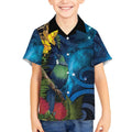 Tui Bird New Zealand Starry Sky Kid Hawaiian Shirt Maori Koru