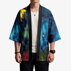 Tui Bird New Zealand Starry Sky Kimono Maori Koru