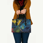 Tui Bird New Zealand Starry Sky Leather Bag Maori Koru