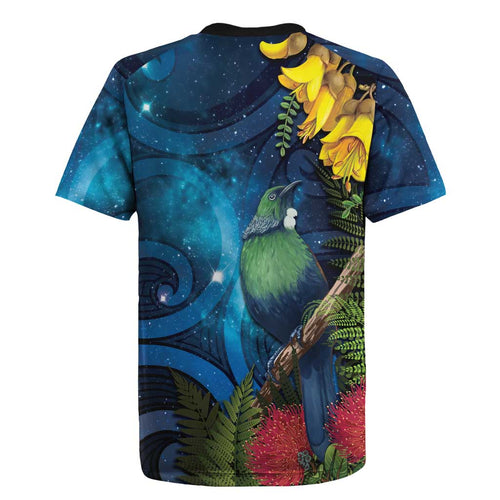 Tui Bird New Zealand Starry Sky Rugby Jersey Maori Koru