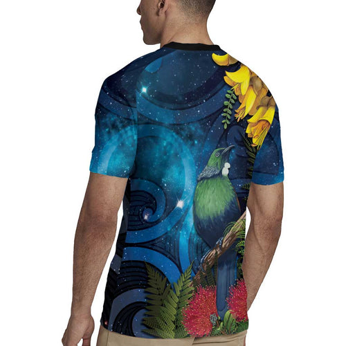 Tui Bird New Zealand Starry Sky Rugby Jersey Maori Koru