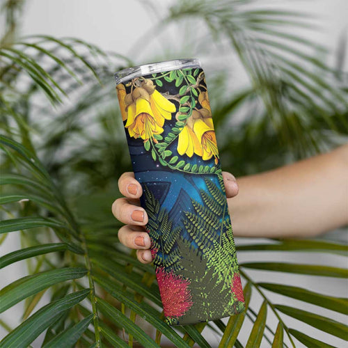 Tui Bird New Zealand Starry Sky Skinny Tumbler Maori Koru