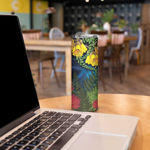 Tui Bird New Zealand Starry Sky Skinny Tumbler Maori Koru