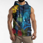 Tui Bird New Zealand Starry Sky Sleeveless Hoodie Maori Koru