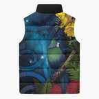 Tui Bird New Zealand Starry Sky Sleeveless Puffer Jacket Maori Koru