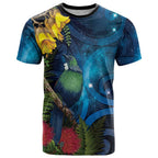 Tui Bird New Zealand Starry Sky T Shirt Maori Koru