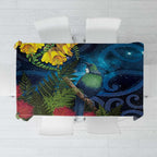 Tui Bird New Zealand Starry Sky Tablecloth Maori Koru