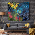 Tui Bird New Zealand Starry Sky Tapestry Maori Koru