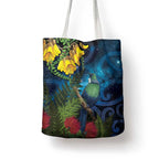 Tui Bird New Zealand Starry Sky Tote Bag Maori Koru