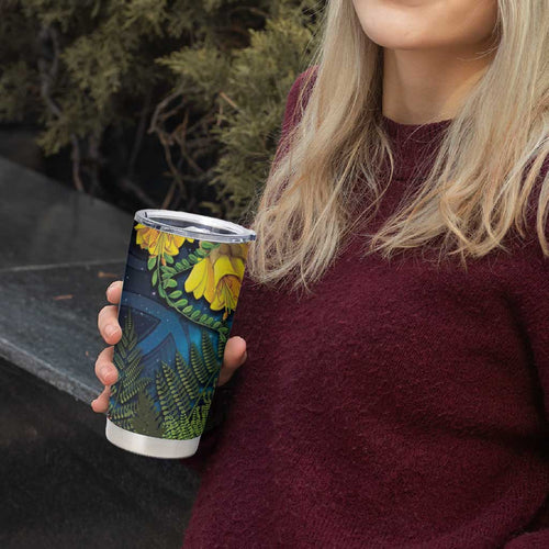 Tui Bird New Zealand Starry Sky Tumbler Cup Maori Koru
