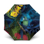 Tui Bird New Zealand Starry Sky Umbrella Maori Koru
