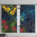 Tui Bird New Zealand Starry Sky Window Curtain Maori Koru