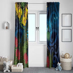 Tui Bird New Zealand Starry Sky Window Curtain Maori Koru
