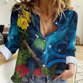 Tui Bird New Zealand Starry Sky Women Casual Shirt Maori Koru