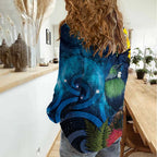 Tui Bird New Zealand Starry Sky Women Casual Shirt Maori Koru