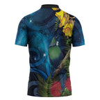 Tui Bird New Zealand Starry Sky Zipper Polo Shirt Maori Koru