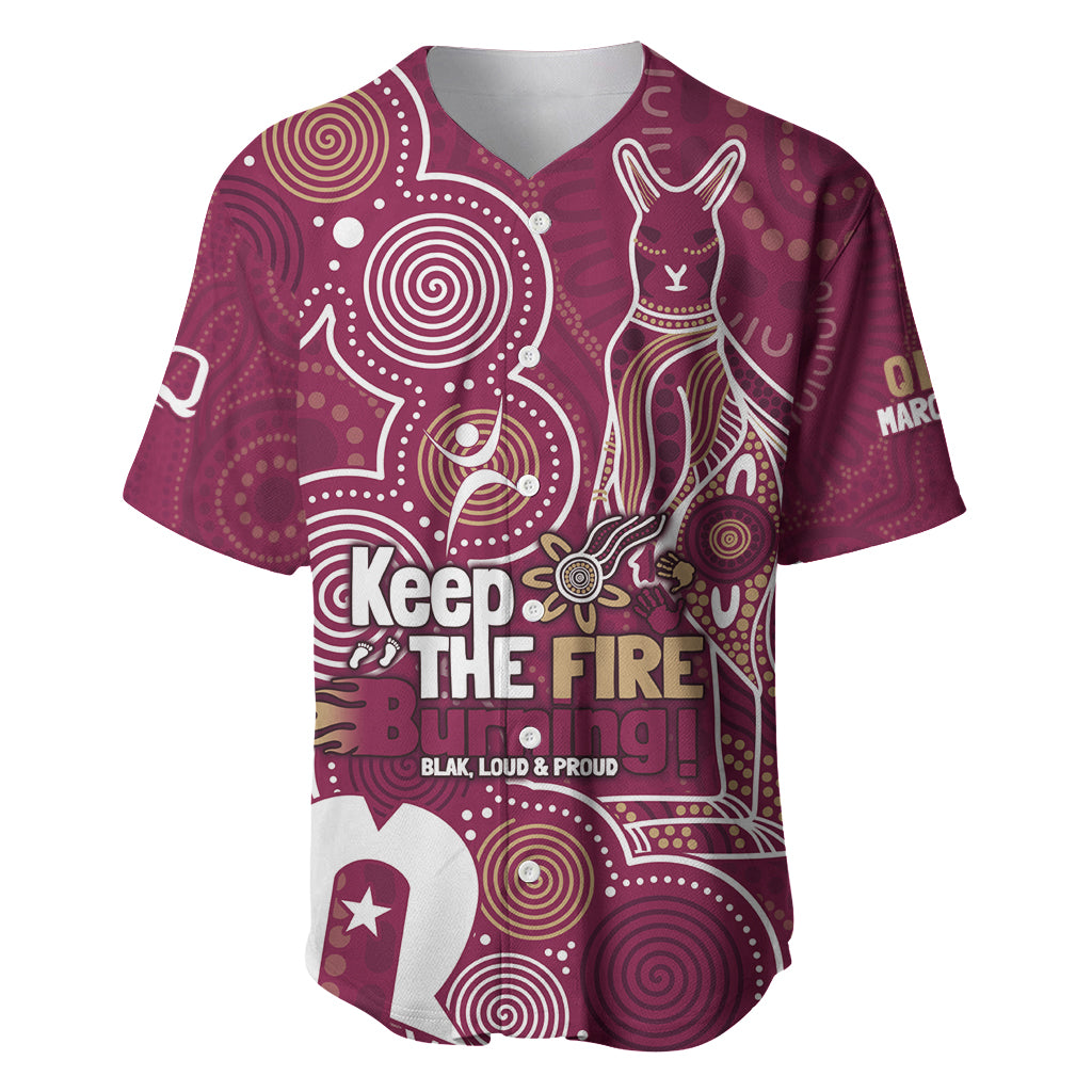 NAIDOC Week Baseball Jersey QLD Maroons Kangaroo