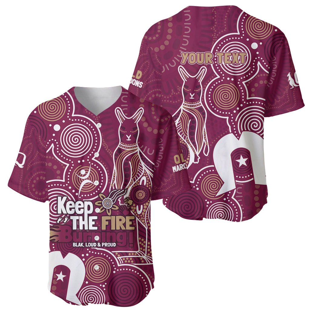 NAIDOC Week Baseball Jersey QLD Maroons Kangaroo