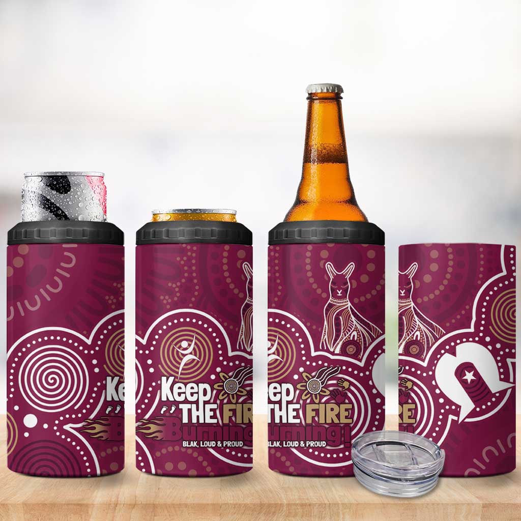 NAIDOC Week 4 in 1 Can Cooler Tumbler QLD Maroons Kangaroo