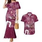 NAIDOC Week Couples Matching Mermaid Dress and Hawaiian Shirt QLD Maroons Kangaroo