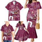 NAIDOC Week Family Matching Mermaid Dress and Hawaiian Shirt QLD Maroons Kangaroo