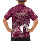 NAIDOC Week Family Matching Mermaid Dress and Hawaiian Shirt QLD Maroons Kangaroo