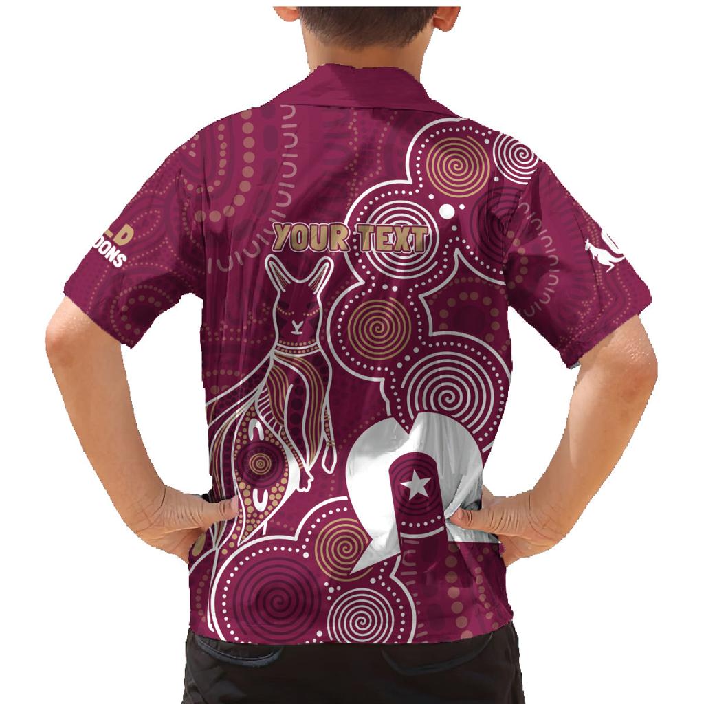 NAIDOC Week Family Matching Mermaid Dress and Hawaiian Shirt QLD Maroons Kangaroo