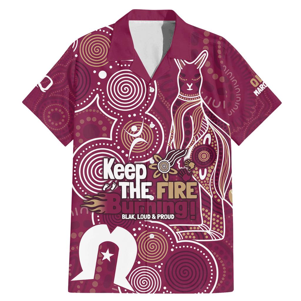 NAIDOC Week Family Matching Mermaid Dress and Hawaiian Shirt QLD Maroons Kangaroo