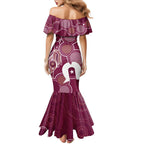 NAIDOC Week Family Matching Mermaid Dress and Hawaiian Shirt QLD Maroons Kangaroo
