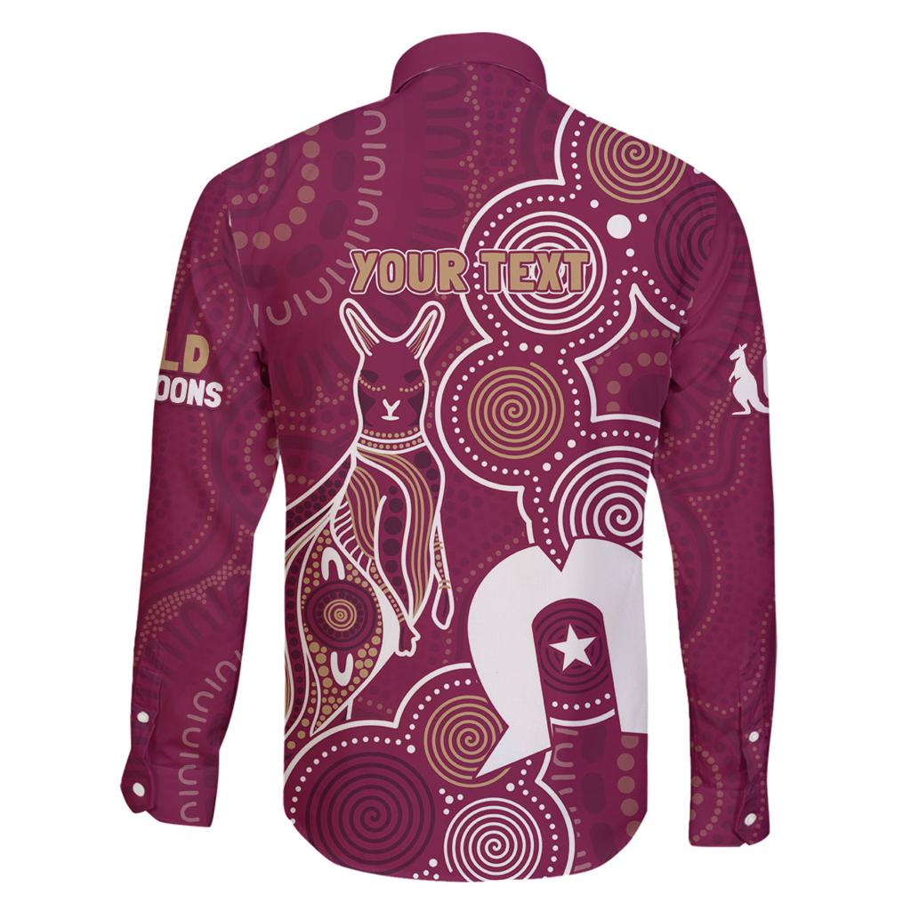 NAIDOC Week Family Matching Off Shoulder Short Dress and Hawaiian Shirt QLD Maroons Kangaroo