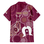 NAIDOC Week Family Matching Summer Maxi Dress and Hawaiian Shirt QLD Maroons Kangaroo