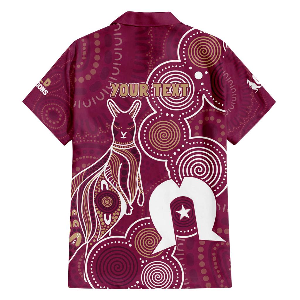 NAIDOC Week Family Matching Summer Maxi Dress and Hawaiian Shirt QLD Maroons Kangaroo