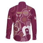NAIDOC Week Family Matching Summer Maxi Dress and Hawaiian Shirt QLD Maroons Kangaroo