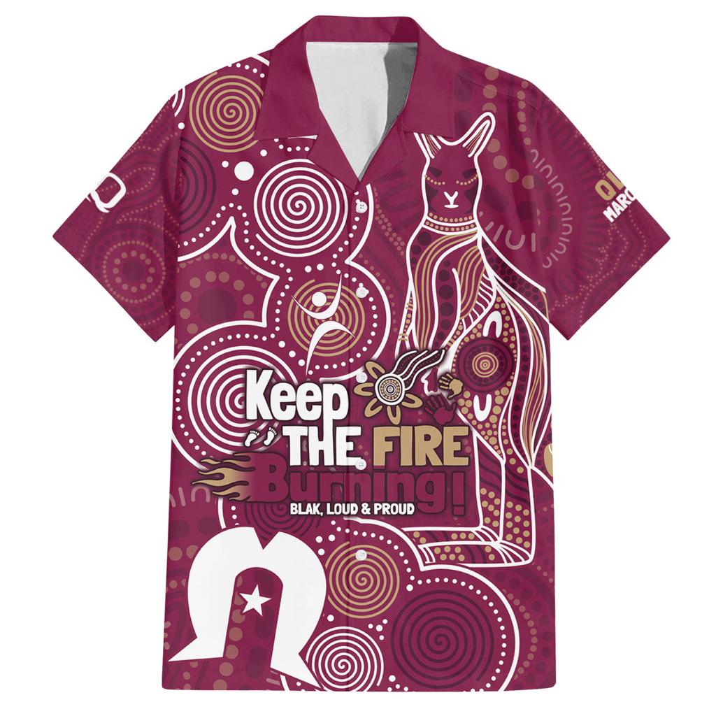 NAIDOC Week Family Matching Tank Maxi Dress and Hawaiian Shirt QLD Maroons Kangaroo
