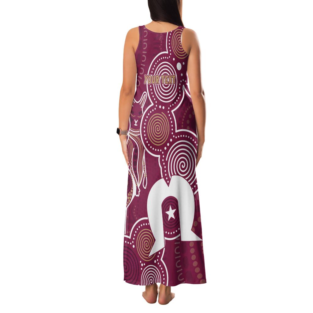 NAIDOC Week Family Matching Tank Maxi Dress and Hawaiian Shirt QLD Maroons Kangaroo