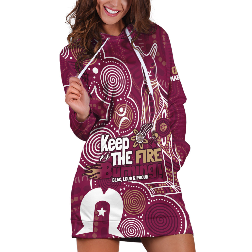 NAIDOC Week Hoodie Dress QLD Maroons Kangaroo