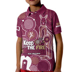 NAIDOC Week Kid Polo Shirt QLD Maroons Kangaroo