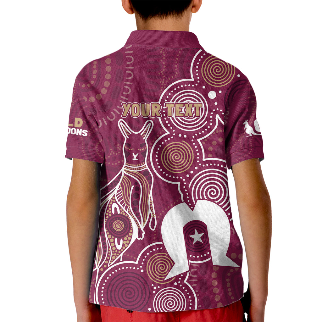 NAIDOC Week Kid Polo Shirt QLD Maroons Kangaroo