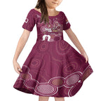 NAIDOC Week Kid Short Sleeve Dress QLD Maroons Kangaroo