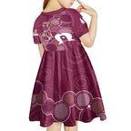 NAIDOC Week Kid Short Sleeve Dress QLD Maroons Kangaroo