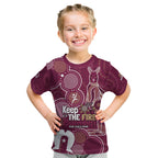 NAIDOC Week Kid T Shirt QLD Maroons Kangaroo