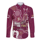 NAIDOC Week Long Sleeve Button Shirt QLD Maroons Kangaroo