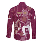 NAIDOC Week Long Sleeve Button Shirt QLD Maroons Kangaroo