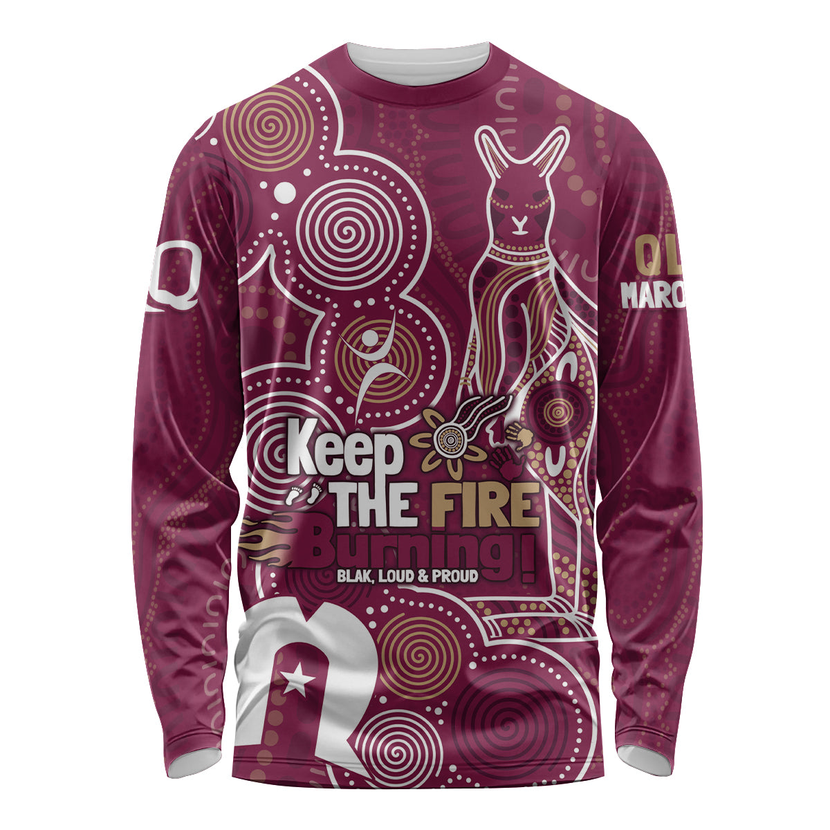 NAIDOC Week Long Sleeve Shirt QLD Maroons Kangaroo